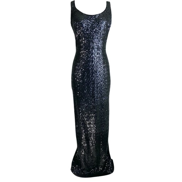 Ralph Lauren Dresses & Skirts - Ralph Lauren Sequin Maxi Long Dress Black Grey NWT